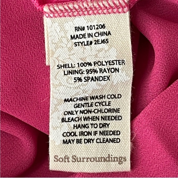 SOFT SURROUNDINGS NWT JENNIFER BLOUSE TUNIC MAGENTA PINK MEDIUM - Picture 11 of 12